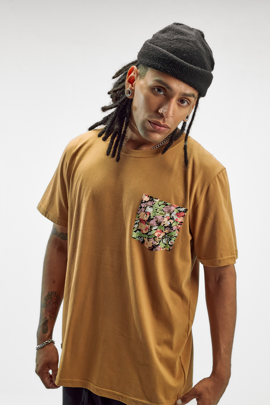 Paint Pocket Tee - Camel